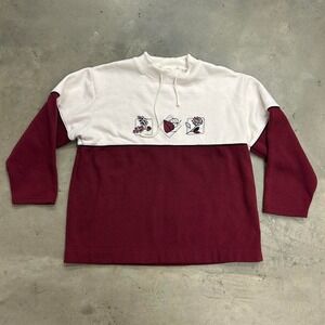 Vintage Bobbie Brooks Fall Leaf and Acorn Colorblock Size XL Crewneck Sweatshirt